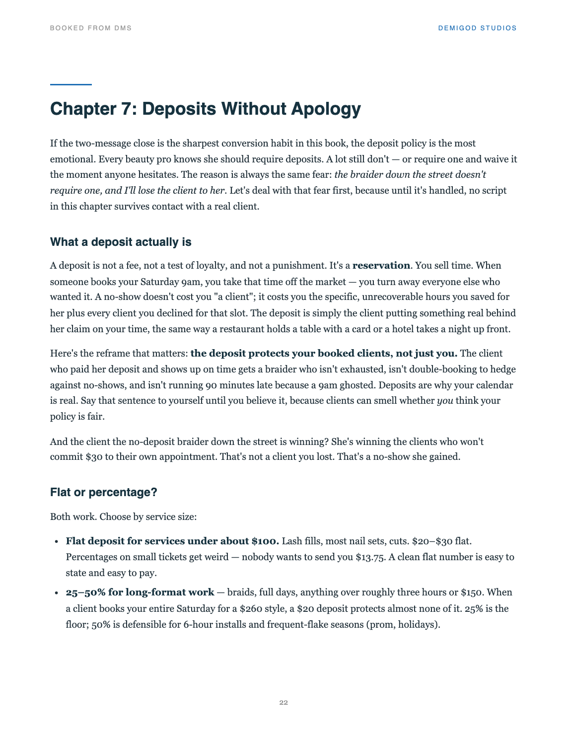 Inside the Guide — the Deposits Without Apology chapter